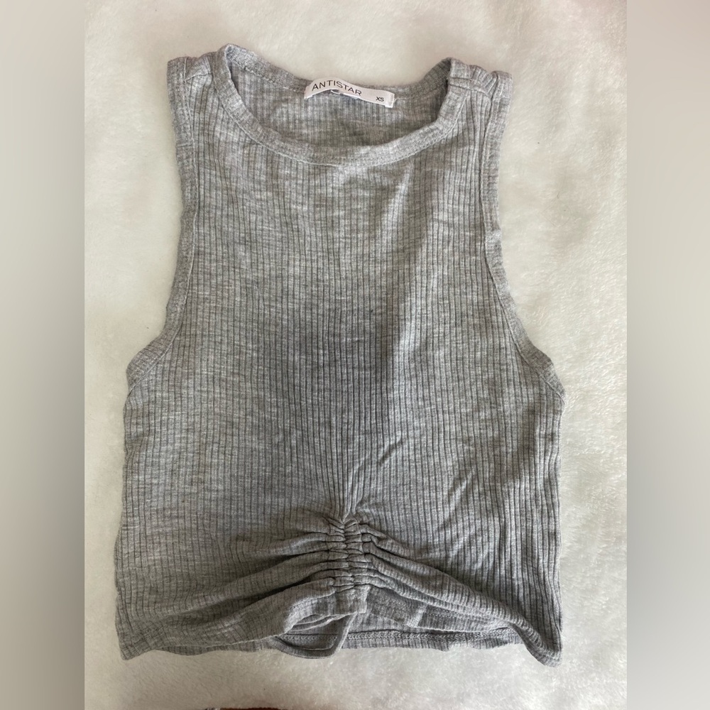 cropped grey tank